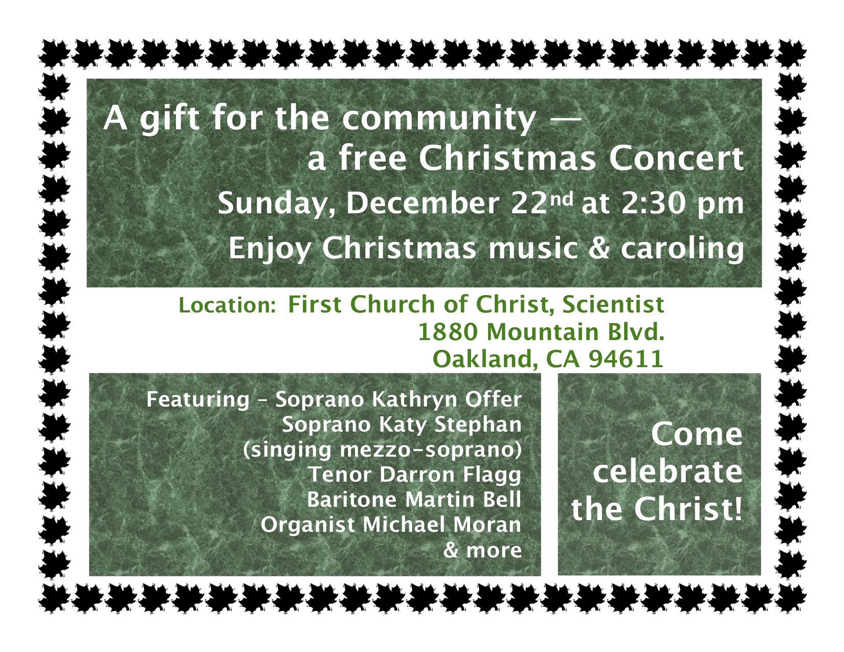 Free Christmas Concert Email Flyer 2019